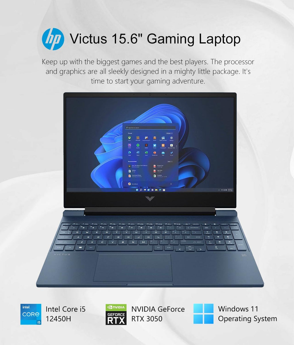 15.6" Full HD 144Hz Gaming Laptop, Intel Core i5-12450H, 32GB Memory, NVIDIA GeForce RTX 3050, 2TB SSD, Windows 11 T7821