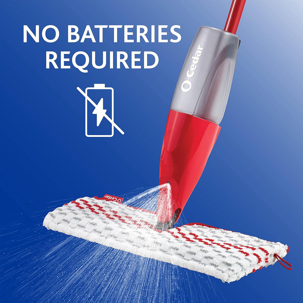 Red Microfiber Spray Mop with 4 Extra Refills Z798473