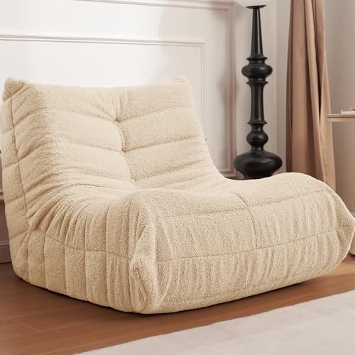 Black Plush Bean Bag Chair with Memory Foam N8359