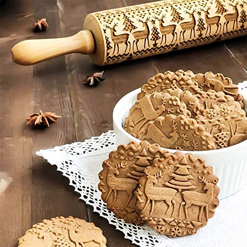 Christmas Wooden Rolling Pins T6188