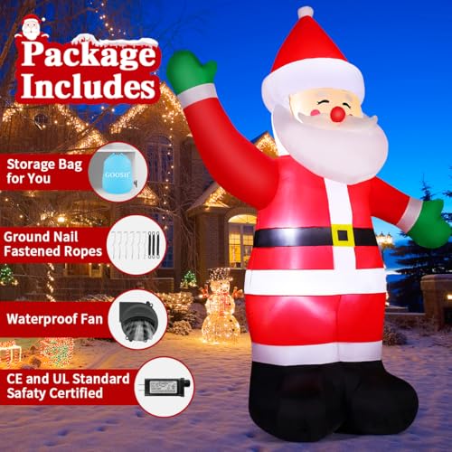 8.8 FT Waving Christmas Inflatables Santa Claus H211177
