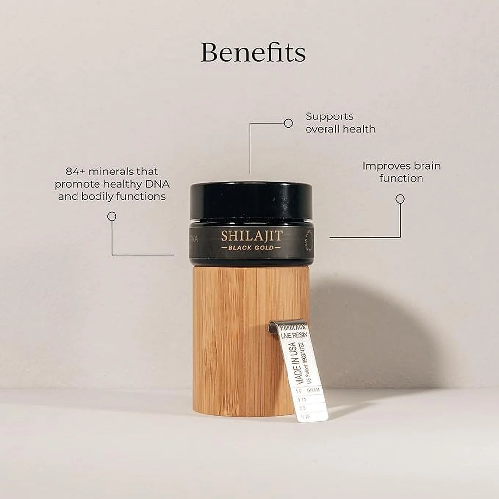 Pure Shilajit Resin with Elemental Gold, Fulvic Acid, 84+ Trace Minerals, 15g Jar Q126354
