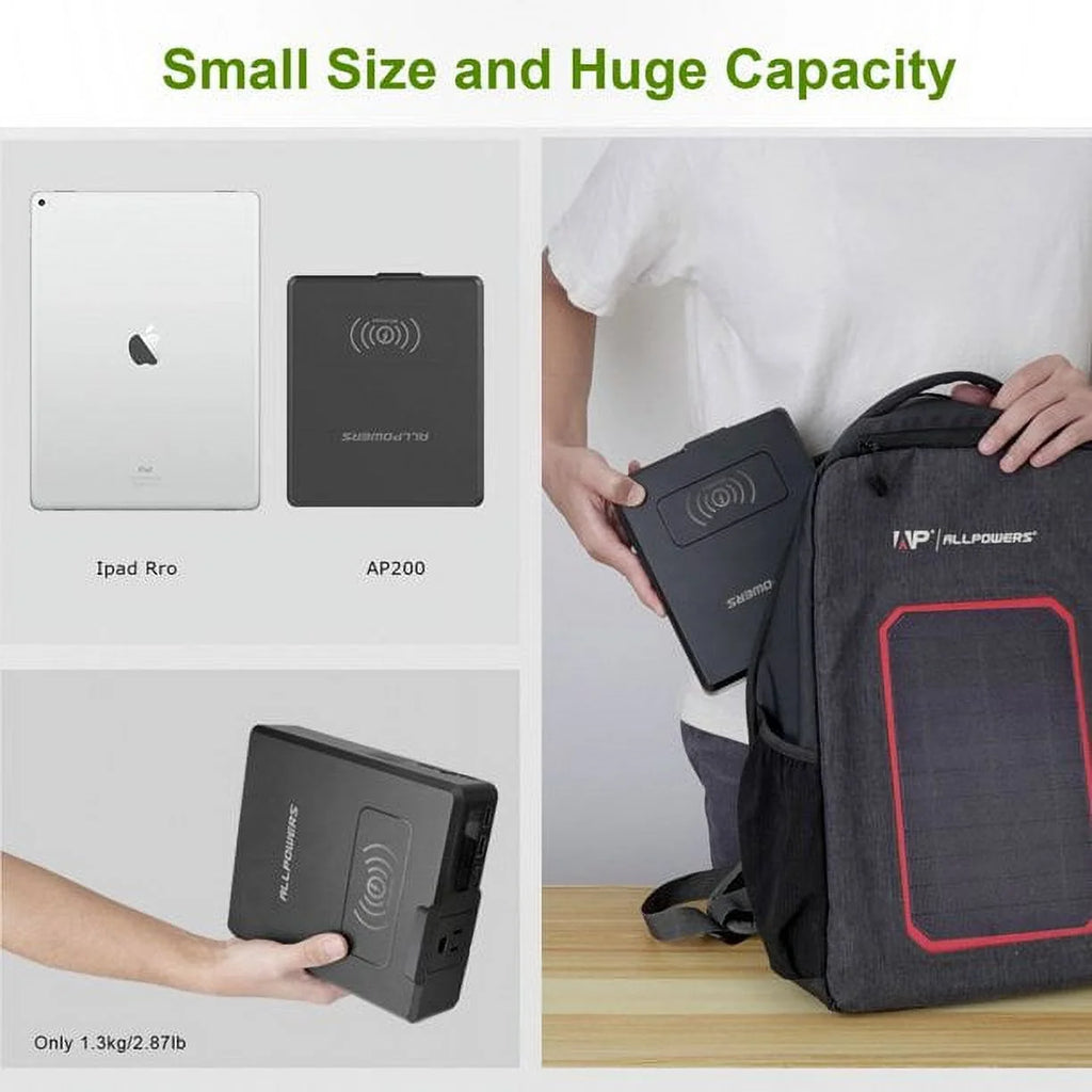 200W 154Wh Portable Power Station with 100W Foldable Solar Panel Y659982