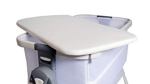 Grey Bedside Crib Bassinet with Travel Bag and Removable Compressed Cotton Mattress M3155