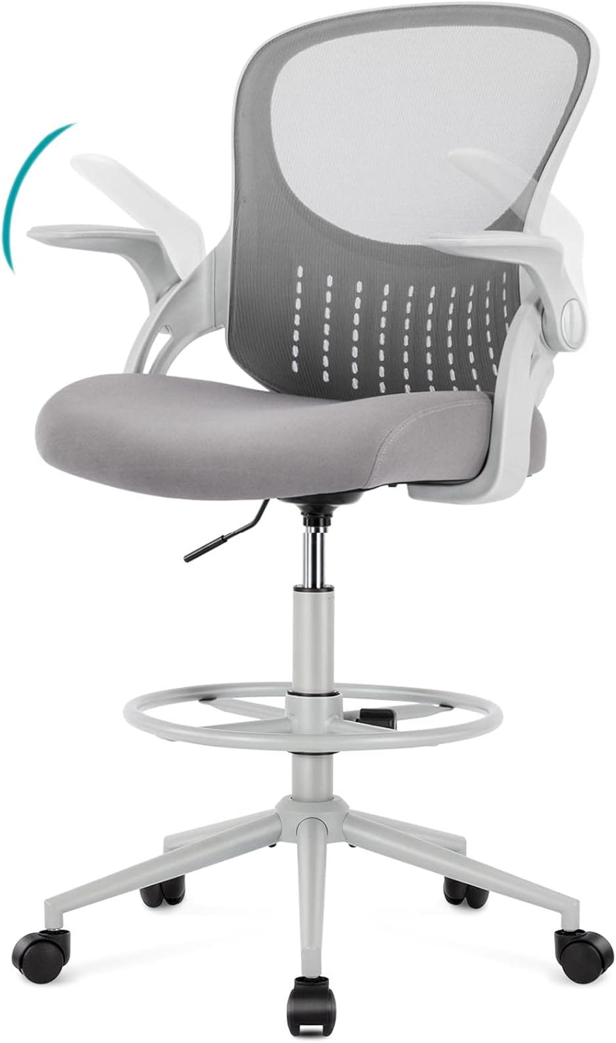 Grey Mid Back Mesh Drafting Chair H7720