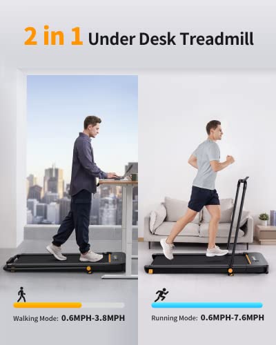 2 in 1 Under Desk Treadmill, 2.5HP Folding Electric Treadmill with Remote Control J989104