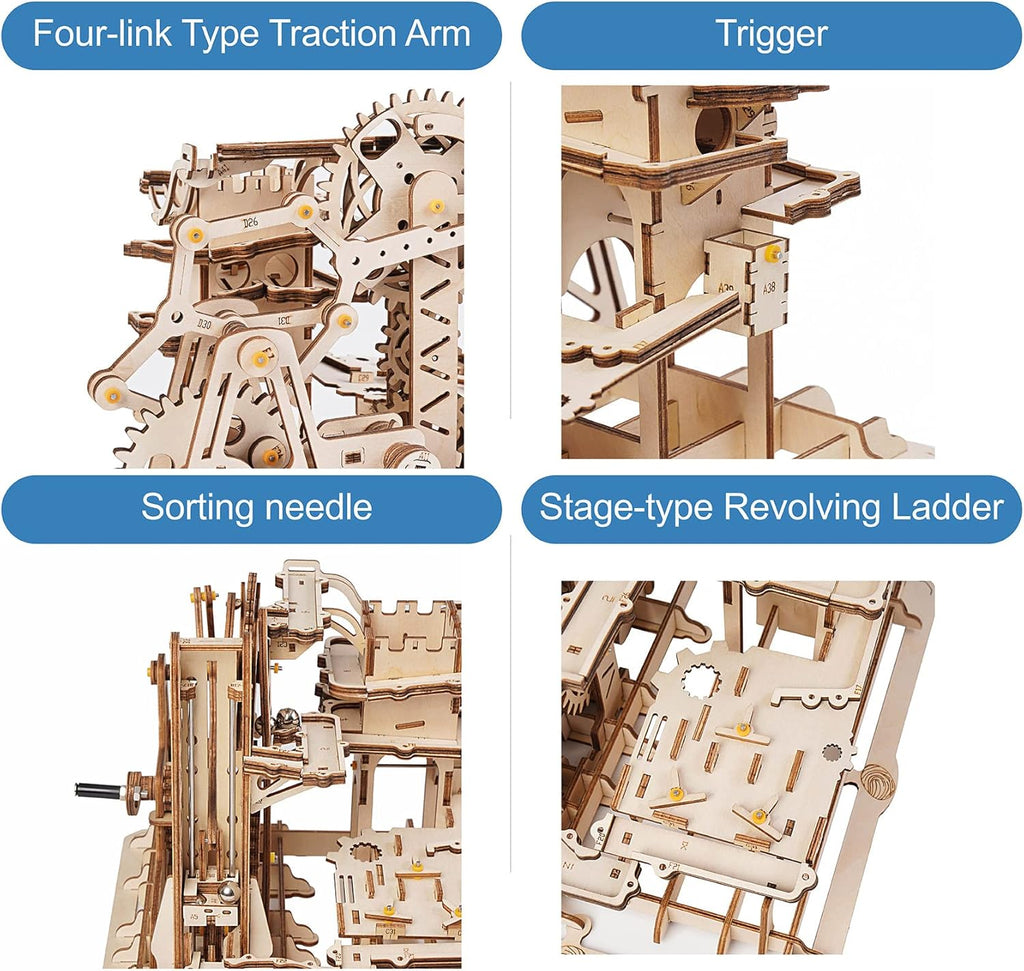 3D Wooden Marble Run Puzzle Craft Toy DIY Model Building Kits L9204