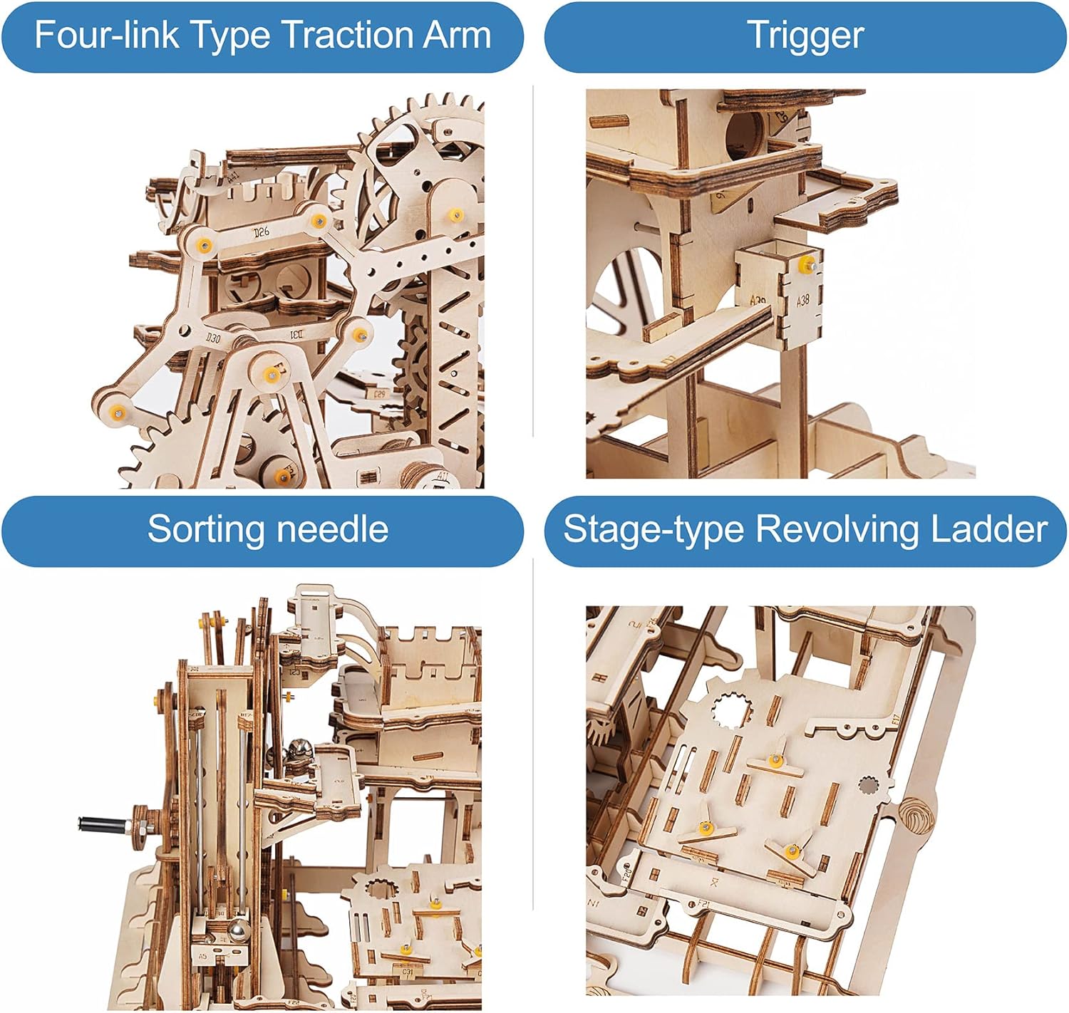 3D Wooden Marble Run Puzzle Craft Toy DIY Model Building Kits L9204