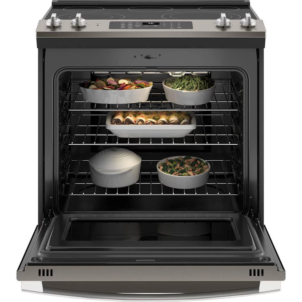 White Slide In Electric Range S604
