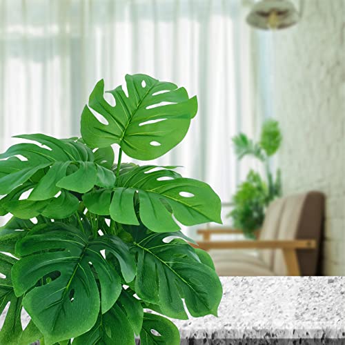Set of 2 Artificial Areca Palm Plants, 32 Inch Fake Tropical Palm Trees with Greenery Leaves and Stems V191967