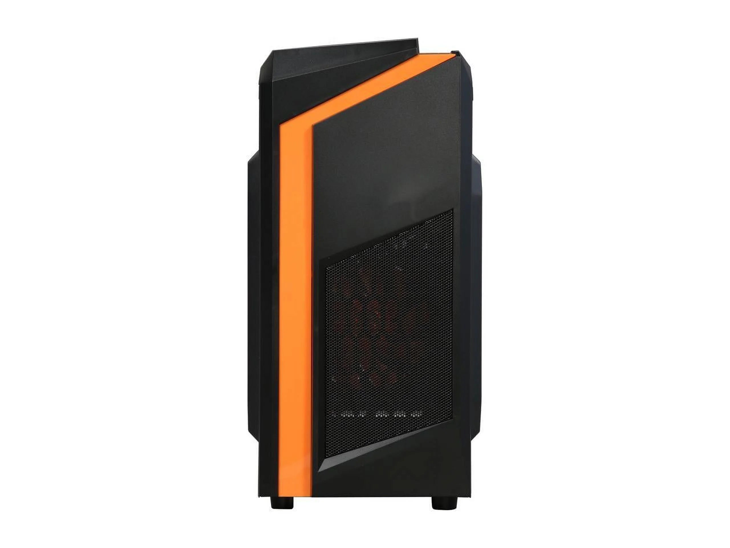 Black/Orange Micro-ATX Mini Tower Computer Case with 2 x Orange LED Fans X8184