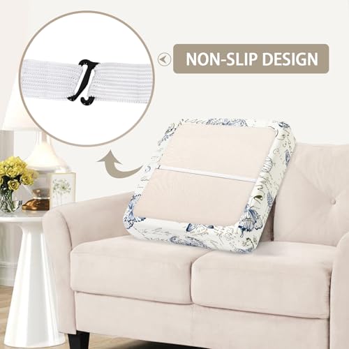 Waterproof Couch Cushion Covers Replacement, Washable Sofa Chair Seat Cushion Covers Soft Jacquard Couch Cushion Slipcovers Stretch Furniture Protector (Medium, Light Grey) G5142