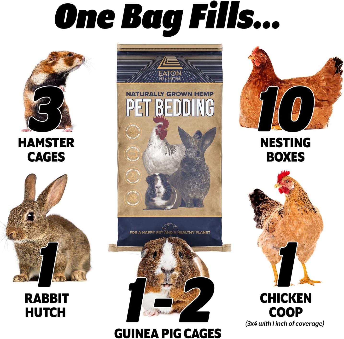 Naturally Grown Hemp Pet Bedding 28L I51651