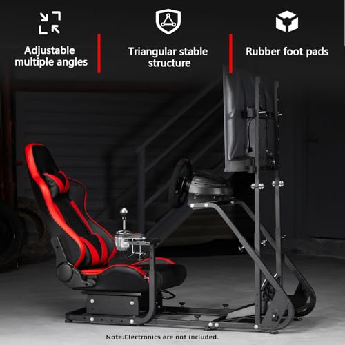 Racing Simulator Cockpit with Monitor Mount, red Seat S25184
