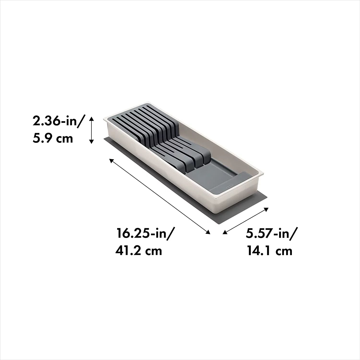 Compact Knife Drawer Organizer White B358