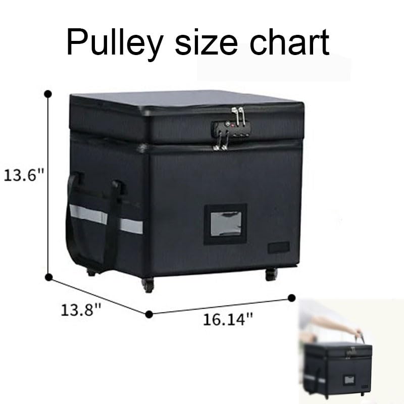 Fireproof Document Box with Lock, Water-Resistant File Box Organizer with Handles L329