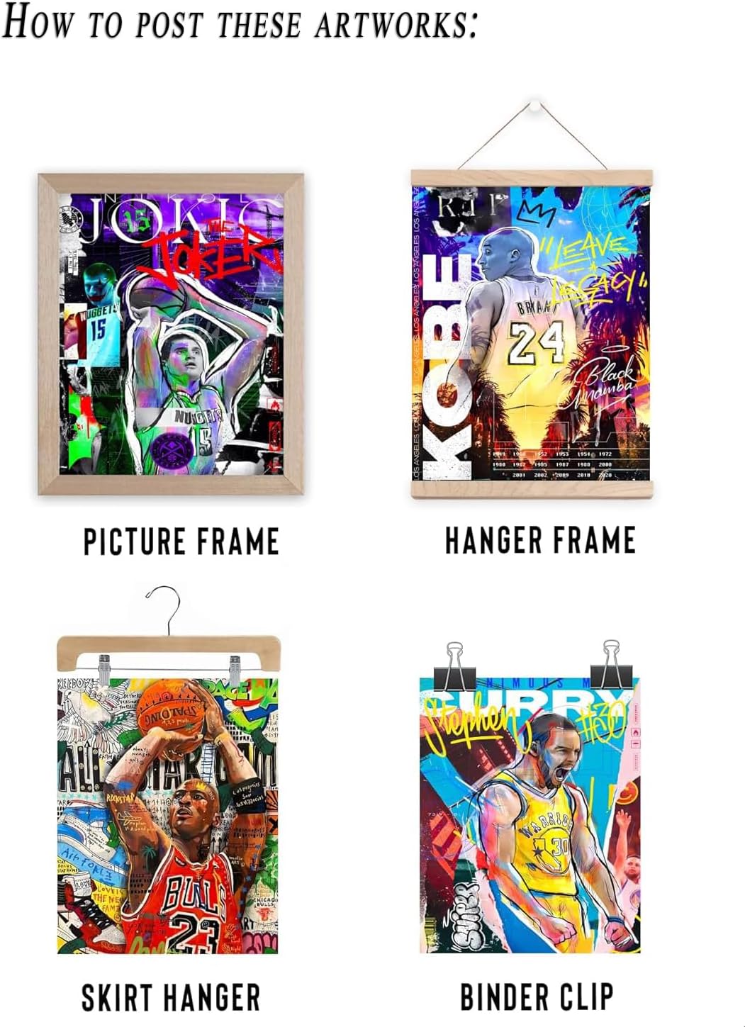 Set of 9 Unframed 8"x10" Basketball Sports Poster D9358