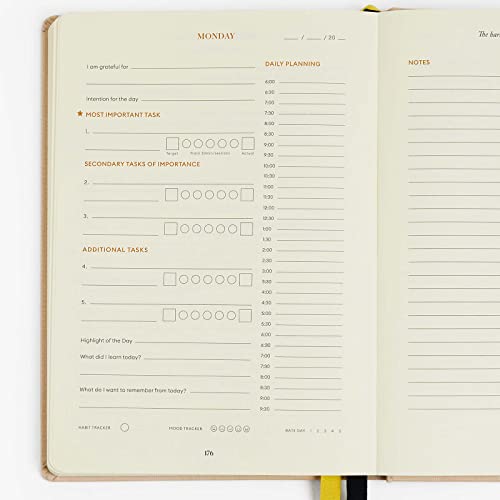 3-Month Productivity Planner, A5 Undated Quarterly Planner (Black) B307349