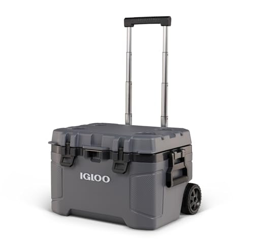 52Qt Wheeled Cooler Insulated Hard Shell Ice Chest T452401