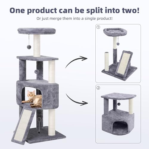 Grey Cat Tree with Scratching Post K173706