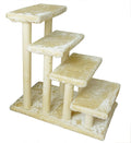 Brown 4-Step Wooden Pet Stairs with Detachable Carpet I152666