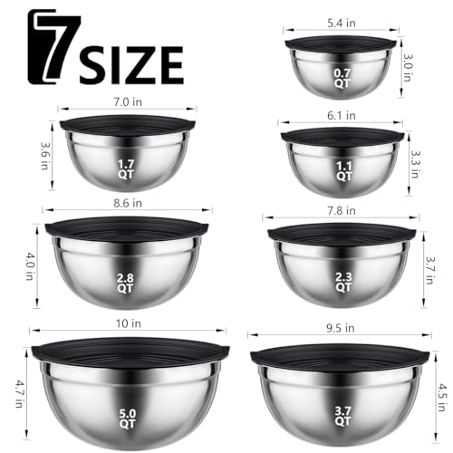 26 PCS Stainless Steel Nesting Black Mixing Bowls Set Y300531