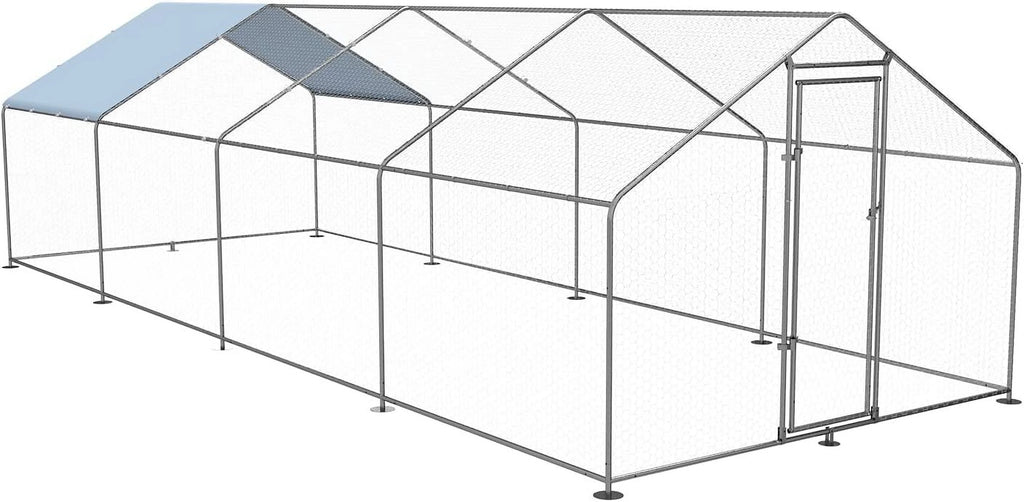 Large Metal Chicken Coop with Waterproof Anti-Ultraviolet Cover B570399