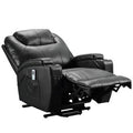 Black Faux Leather Power Lift Recliner with Heating and Massage N704563