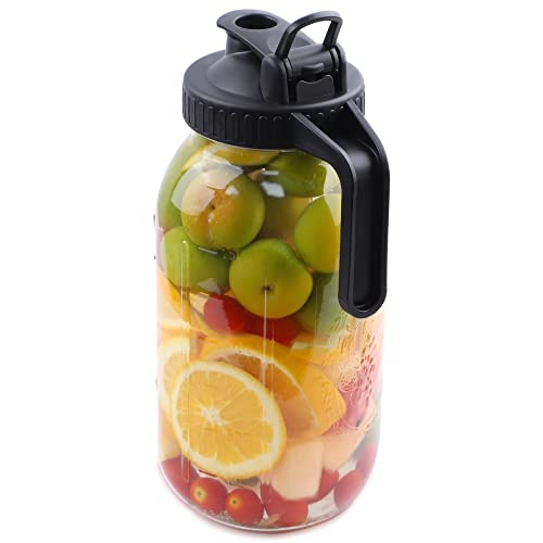 64 OZ Glass Pitcher With Pour Spout Lids C70345