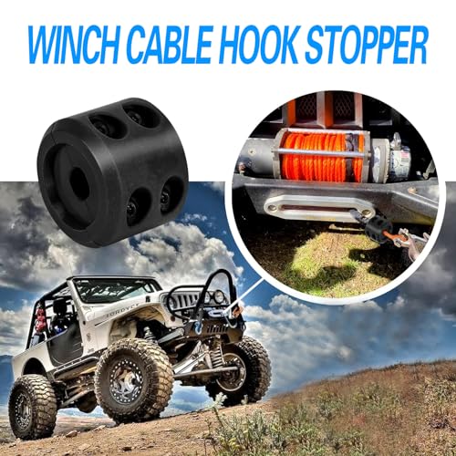 Black Trailer Winch Cable Hitch Stopper with Metal Installation Tool W142