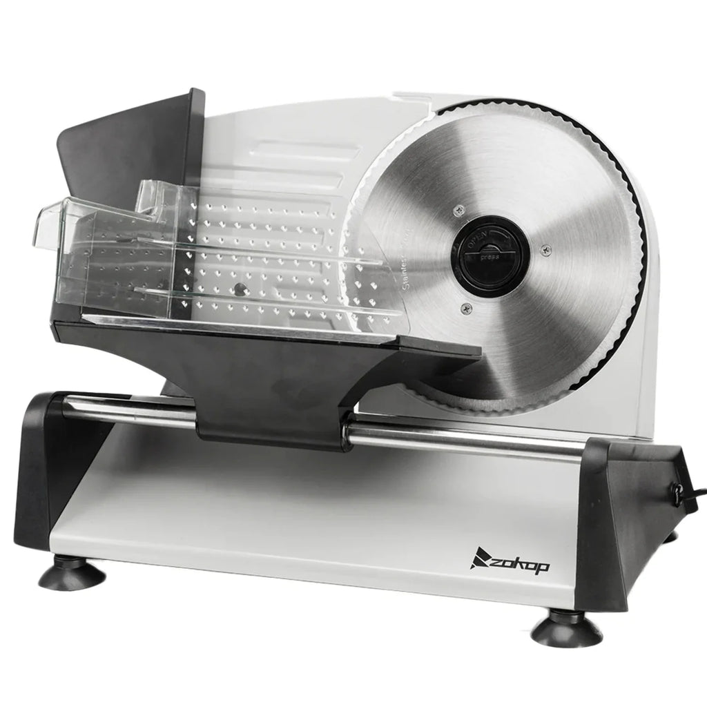 Electric Deli Food Slicer with Removable 7.5'' Serrated & Stainless Steel Blade F977983