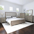 Gray Wood Queen Bedroom Set with Dresser, Mirror, Nightstand, and Chest K120