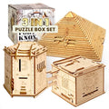 Wooden Puzzle Box with Hidden Compartment W21103