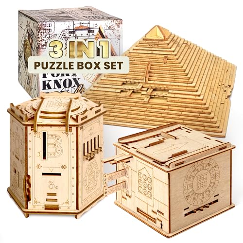Wooden Puzzle Box with Hidden Compartment W21103