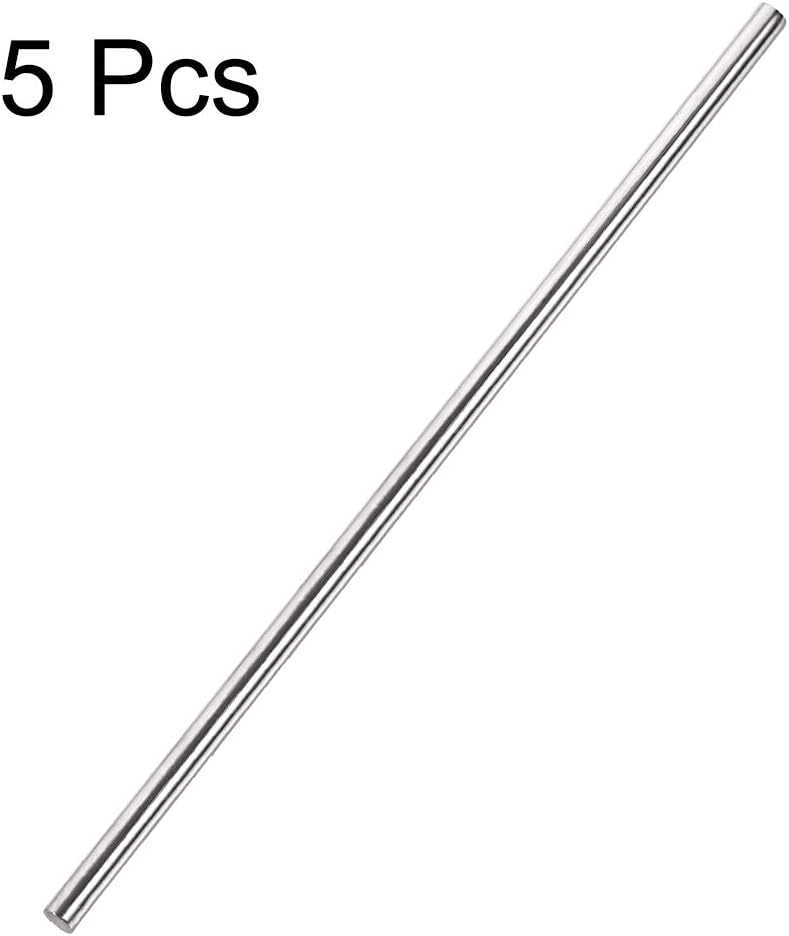 5mm x 300mm 304 Stainless Steel Solid Round Rod 5pcs I65952
