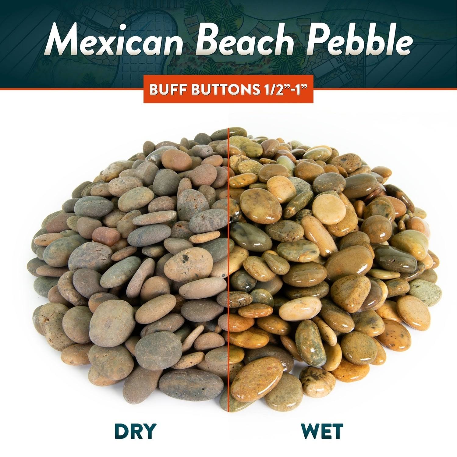 Mexican Beach Pebbles 40 lbs Smooth Round Stones V96399