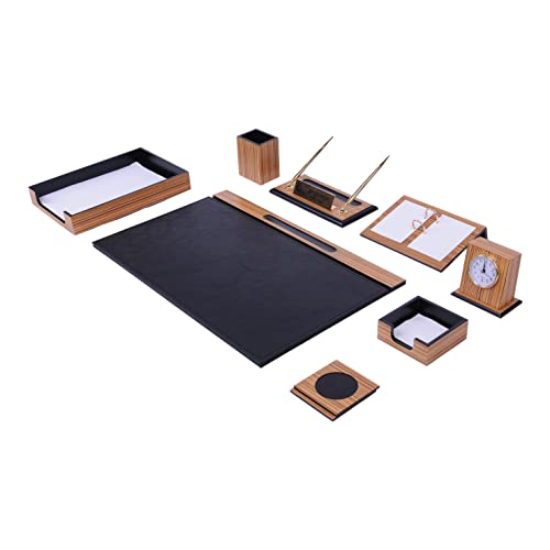 10 Pcs Black Wooden Desk Organizer Set A63454