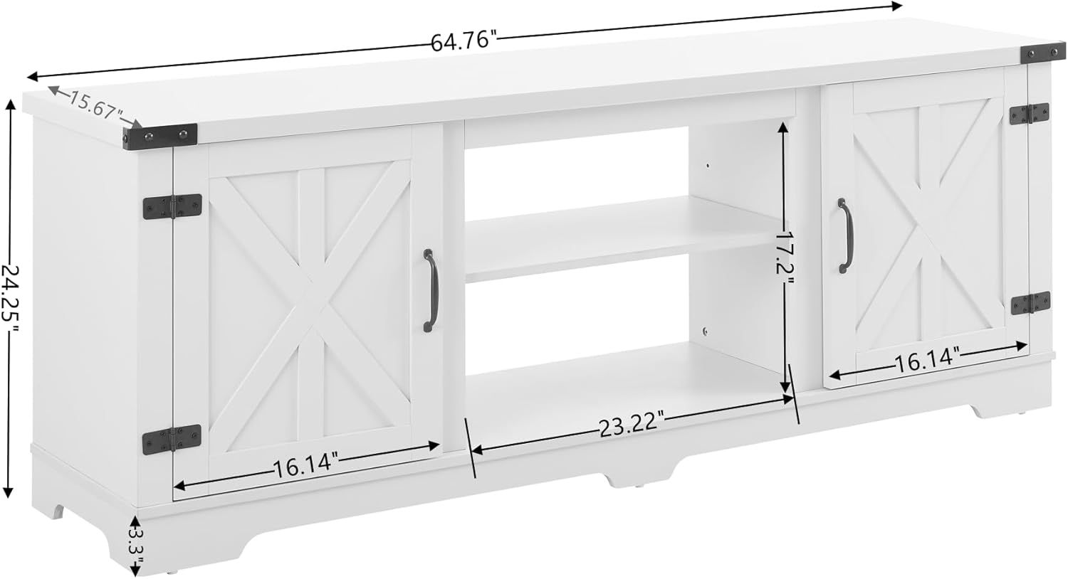 White Large Fireplace TV Stand with 23" Fireplace Insert C39890