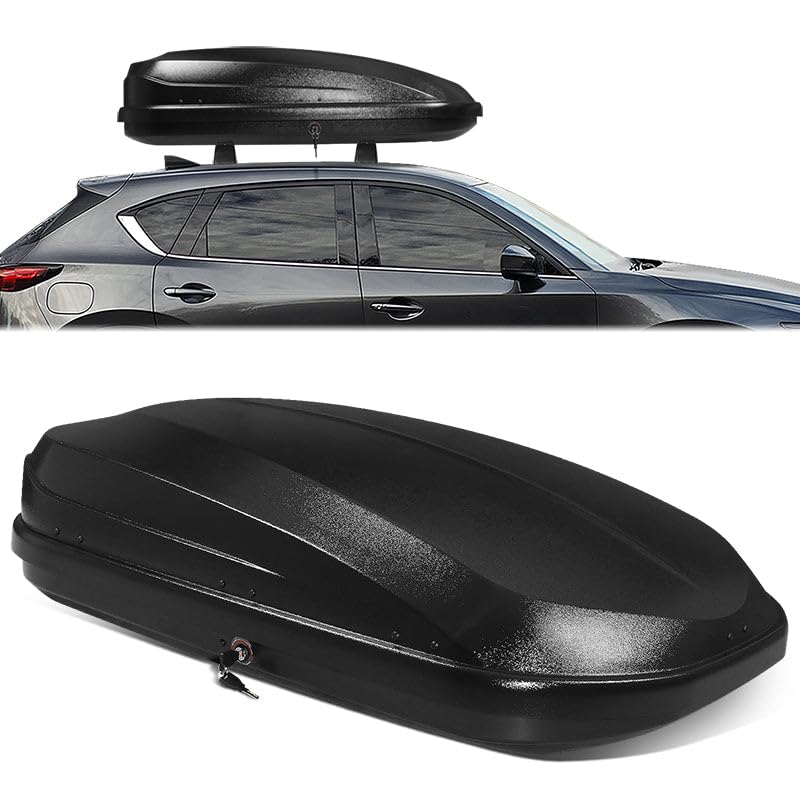 12.7 cu. ft. Black Hard Shell Rooftop Cargo Carrier 55 x 34.5 x 14 Inches 110 LBS T52372