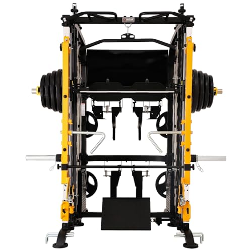 Smith Machine with Lever Arms Pulley Ratio 2:1 Squat Rack Pull Up Bar C56123