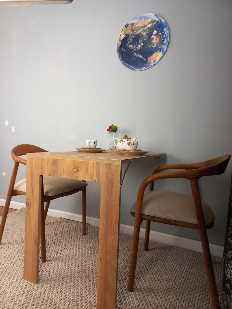 Anthracite Gray Pine Wall Mounted Folding Table C981