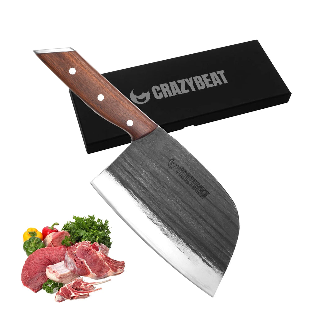 7.4 in Full Tang High Carbon Manganese Steel Meat Cleaver Knife O729349