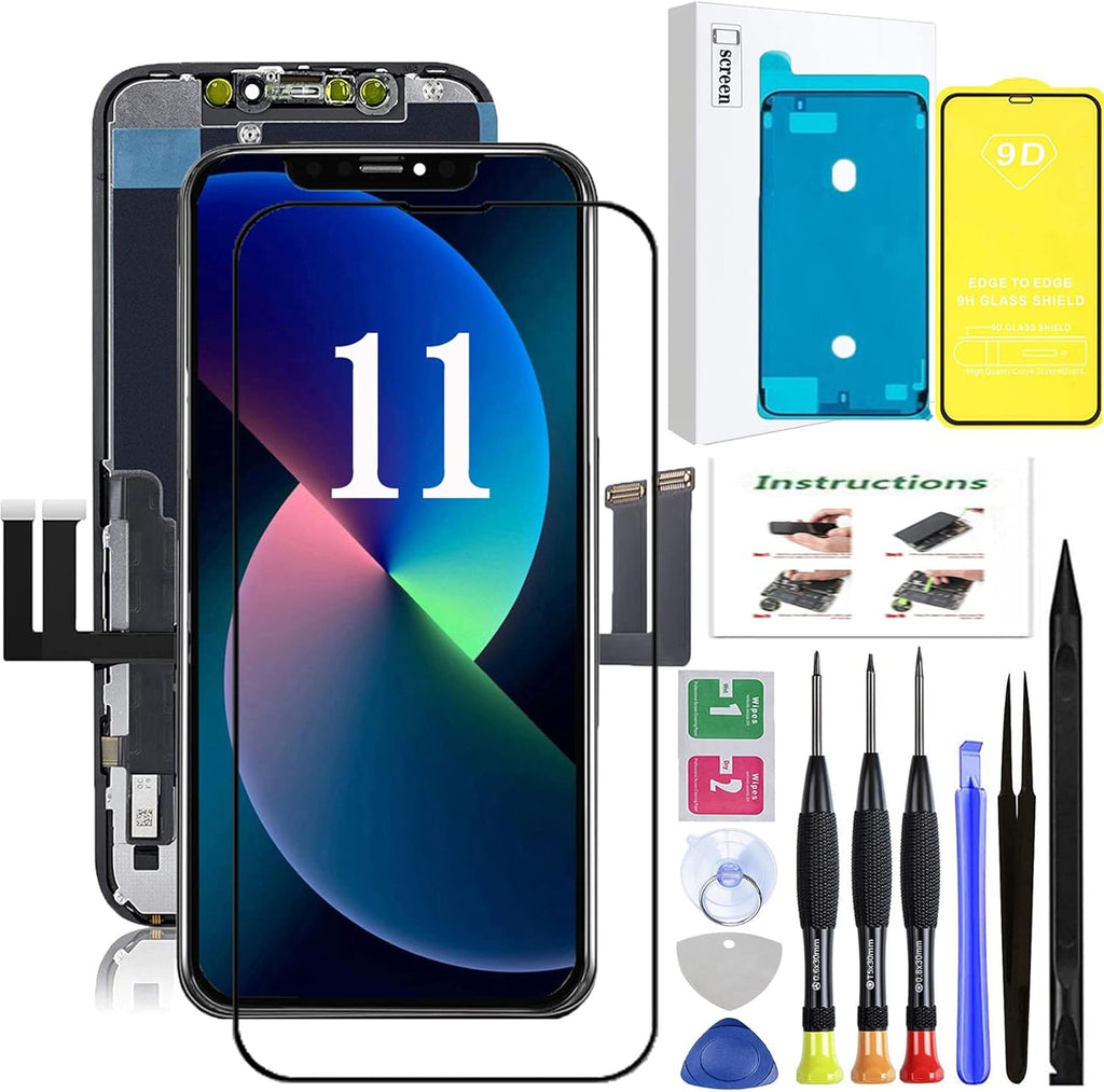 iPhone 11 LCD Display 3D Touch Digitizer Assembly 6.1 inch with Repair Tools and Screen Protector D968962
