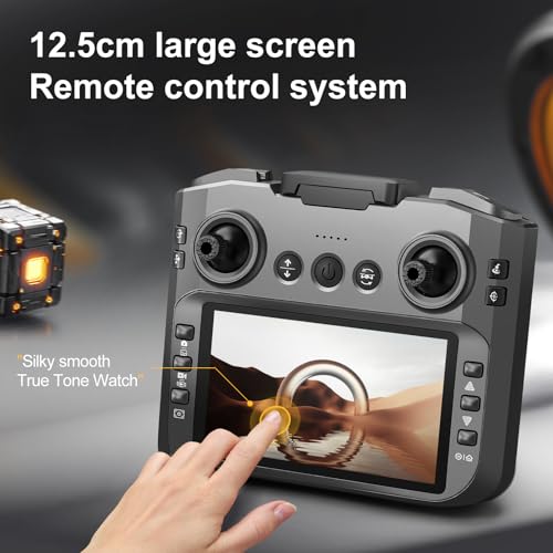 RC Drone with Screen On Controller, Brushless Motor Drone with Dual Cameras H1469