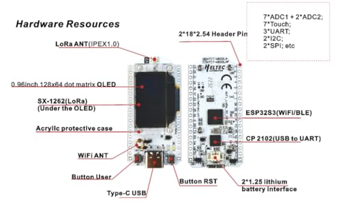 915MHz SX1262 ESP32 Development Board with 1200mAH Battery M2181