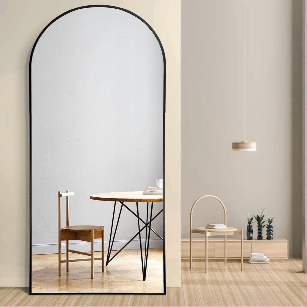 71''x31'' Black Arched Floor Mirror J9188