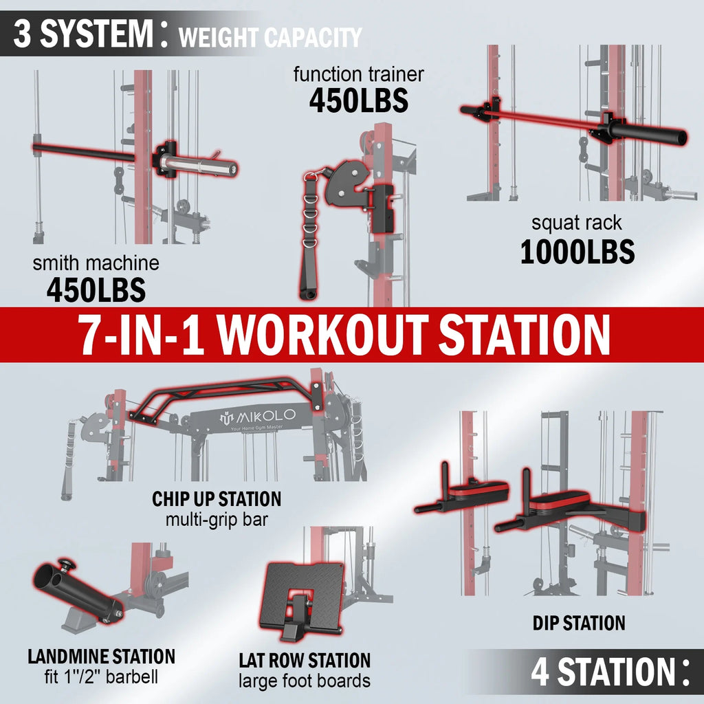 2000lbs Squat Rack with Weight Bench Combo V90134