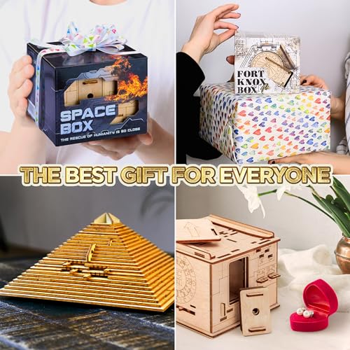 Wooden Puzzle Box with Hidden Compartment W21103