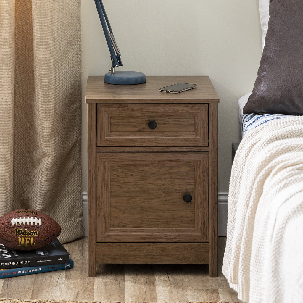 Dark Walnut 1 Door and Drawer Nightstand Z86963