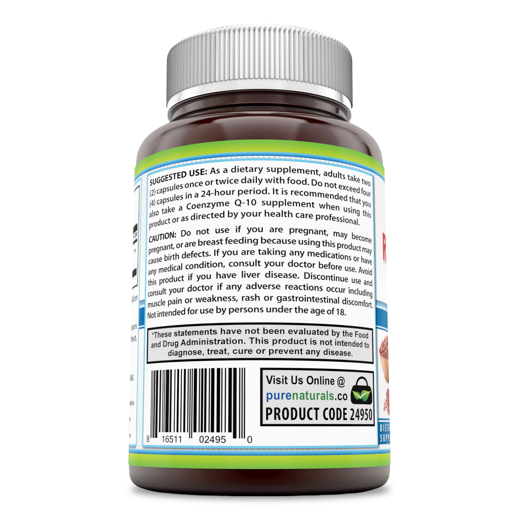 1200 mg Red Yeast Rice Powder Dietary Supplement, 480 Capsules W294